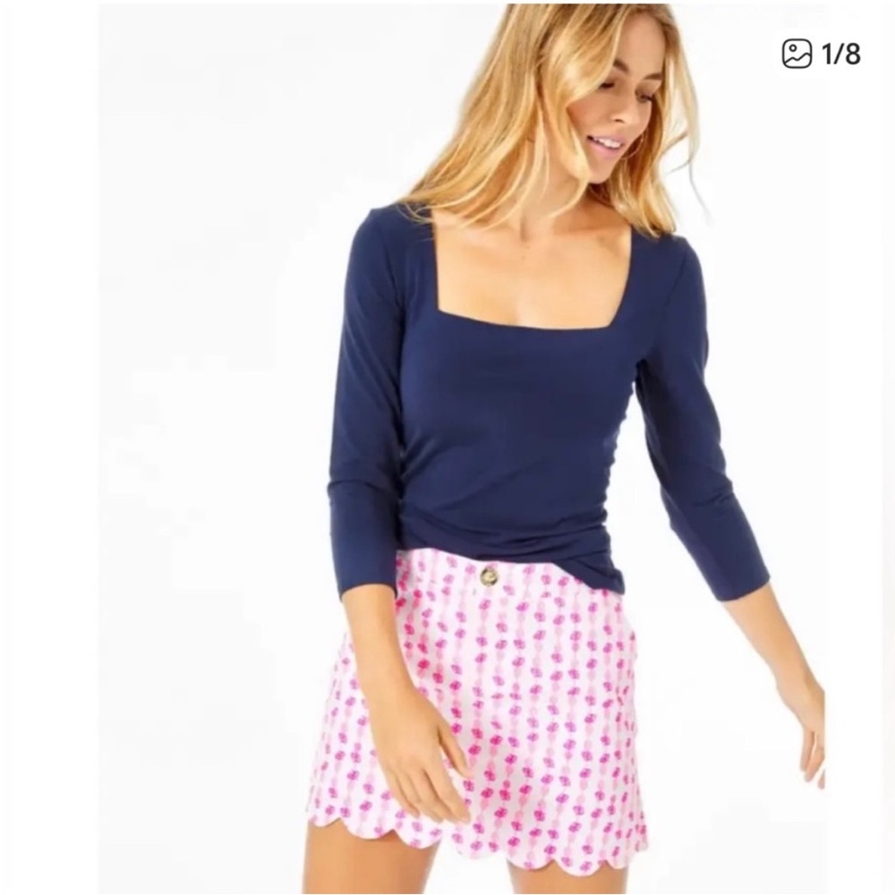 NWT Lilly Pulitzer Collette Skort Pink Topaz Fineapple